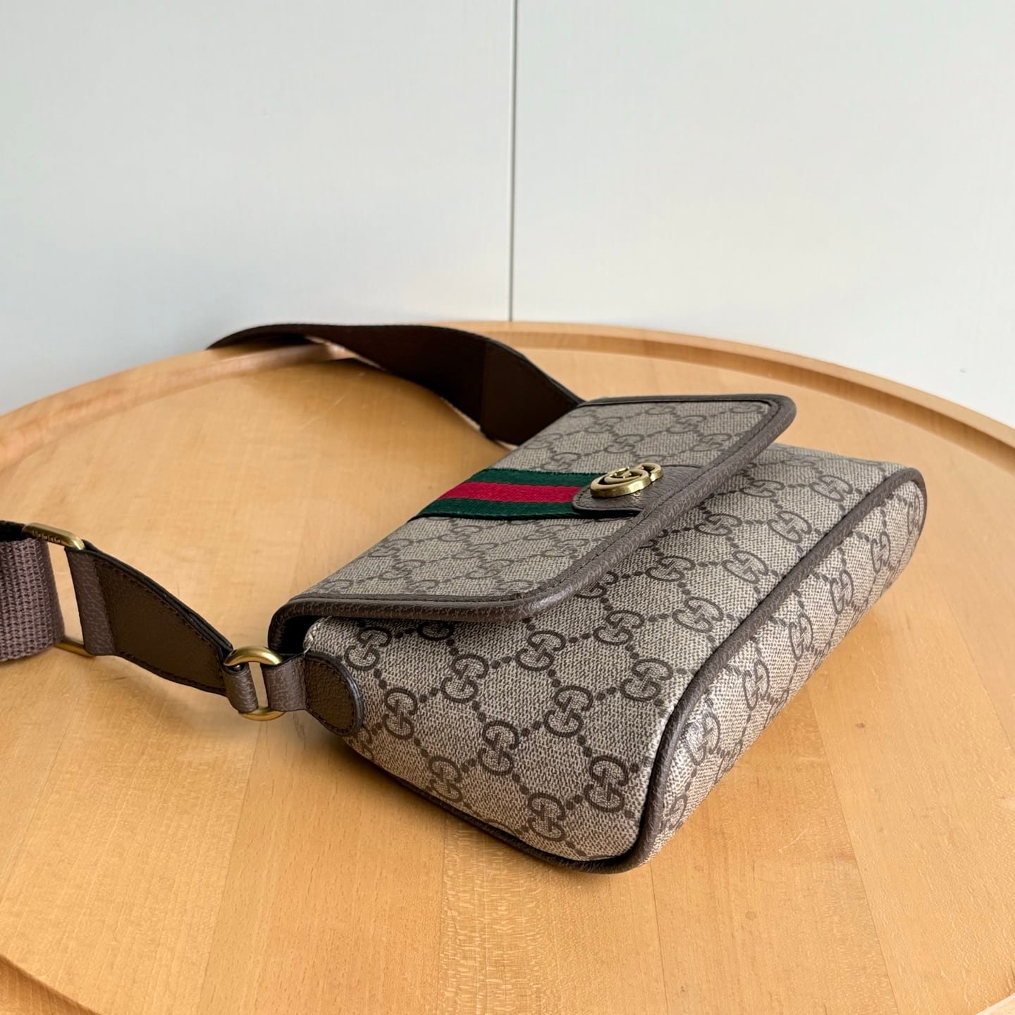 Gvc*1 Ophidia Mini Bag Beige And Dark Brown 18Cm 838599 Faeof 9745