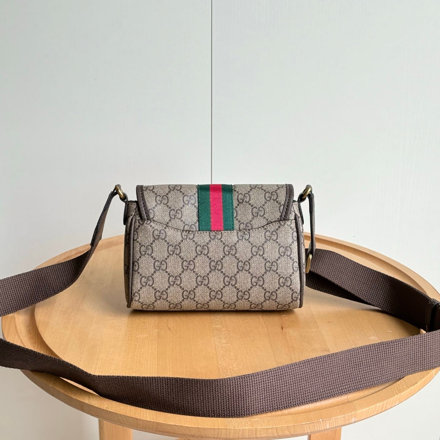 Gvc*1 Ophidia Mini Bag Beige And Dark Brown 18Cm 838599 Faeof 9745