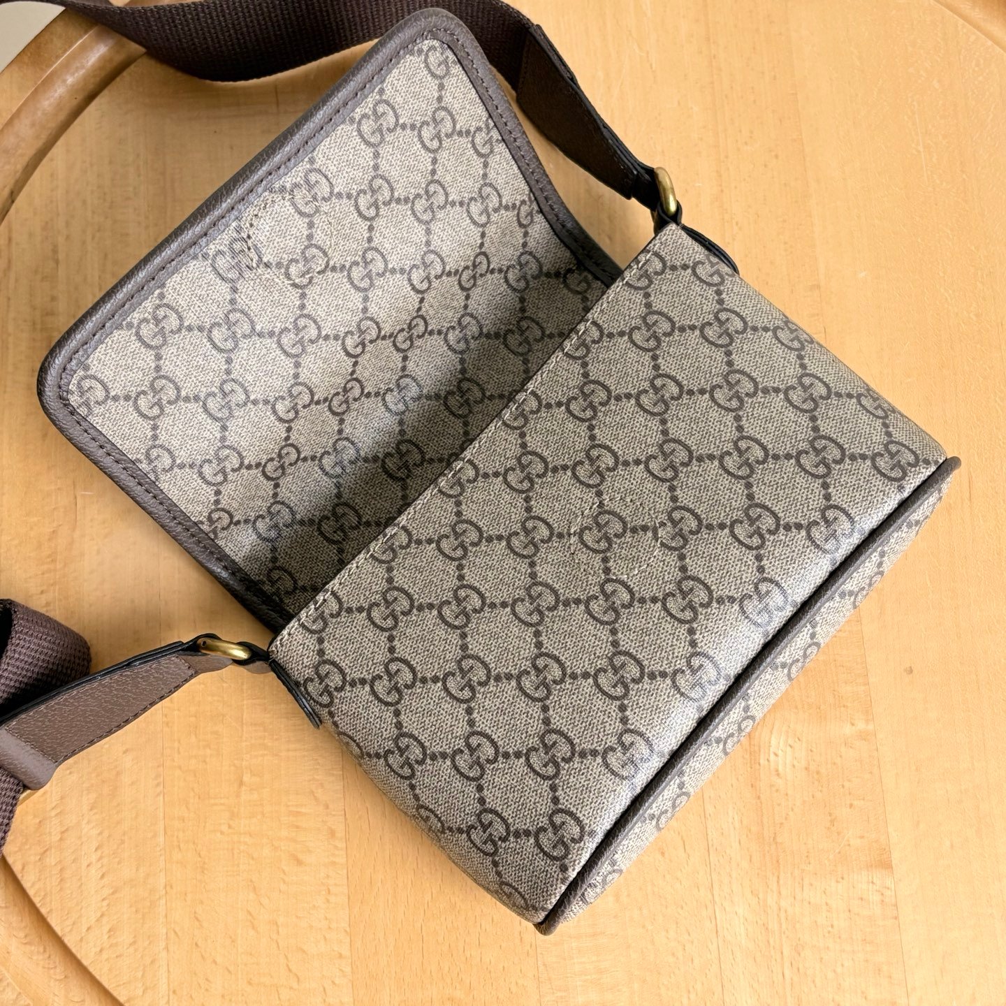 Gvc*1 Ophidia Mini Bag Beige And Dark Brown 18Cm 838599 Faeof 9745