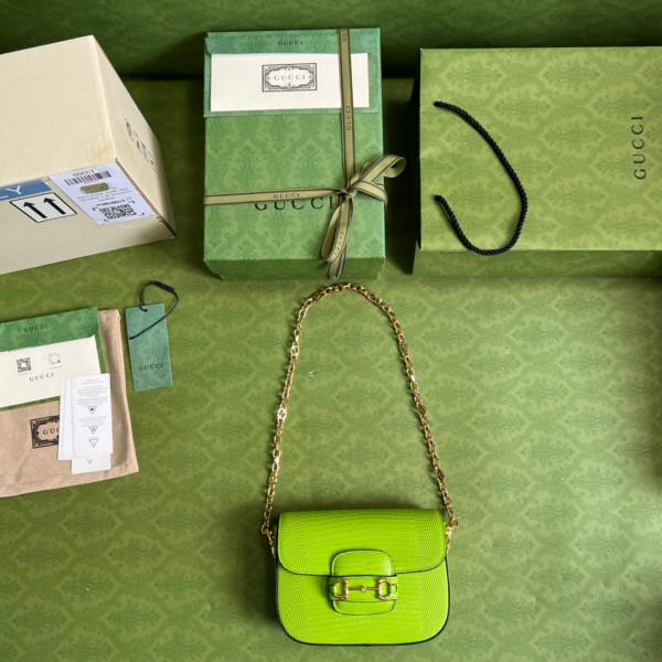 G*u*i horsebit 1955 lizard mini bag