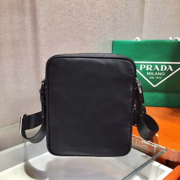 Pra*a re-nylon and saffiano leather shoulder bag