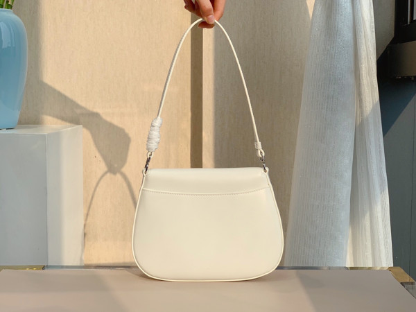Pra*a cleo brushed leather shoulder bag with flap