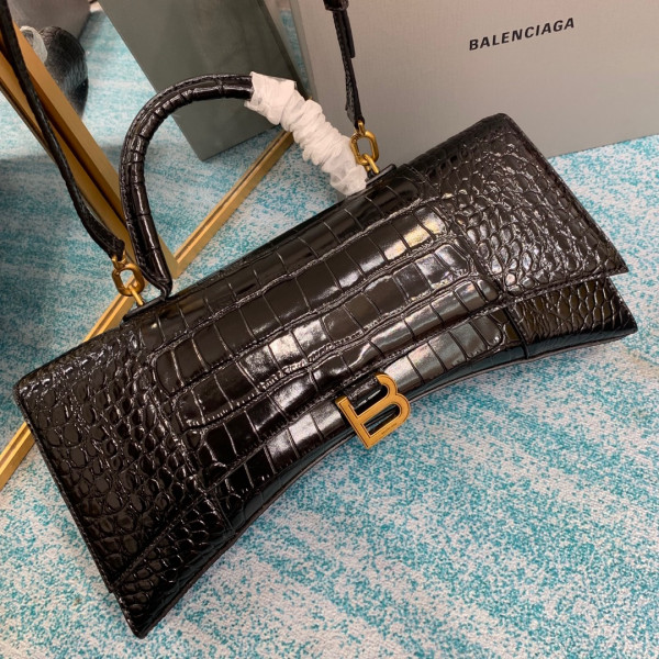 Ba*len*cia*ga hourglass stretched top handle bag