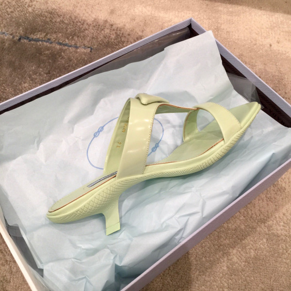 Pra*a brushed leather high-heeled thong sandals