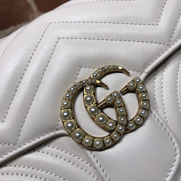 G*u*i gg marmont pearl chain belt bag
