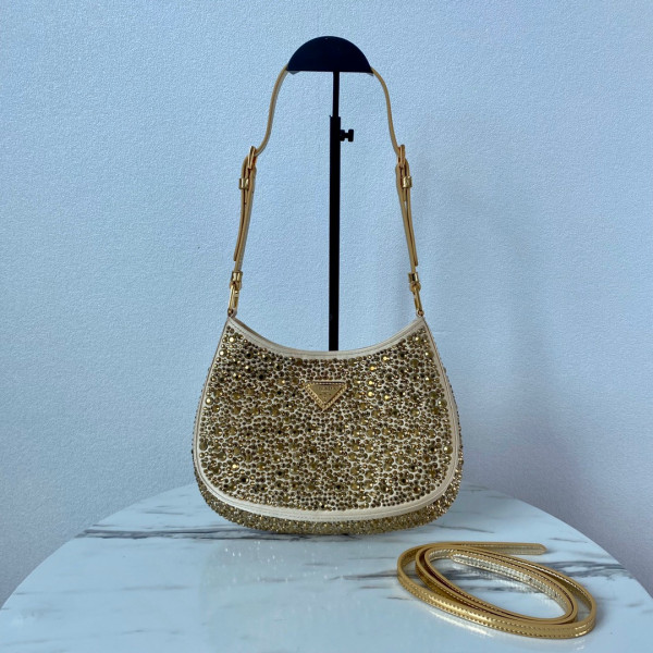 Pra*a cleo satin bag with appliqués