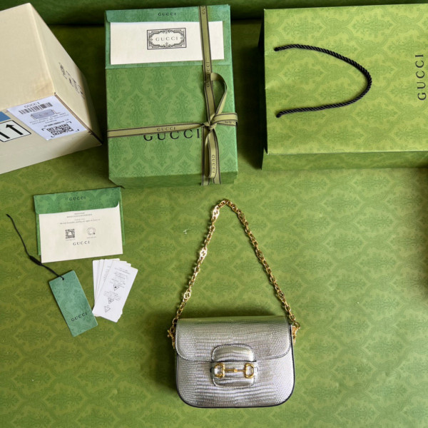 G*u*i horsebit 1955 lizard mini bag