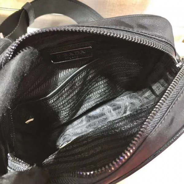 Pra*a re-nylon and saffiano leather shoulder bag