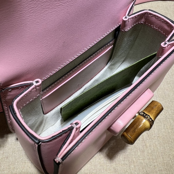 G*u*i mini top handle bag with bamboo