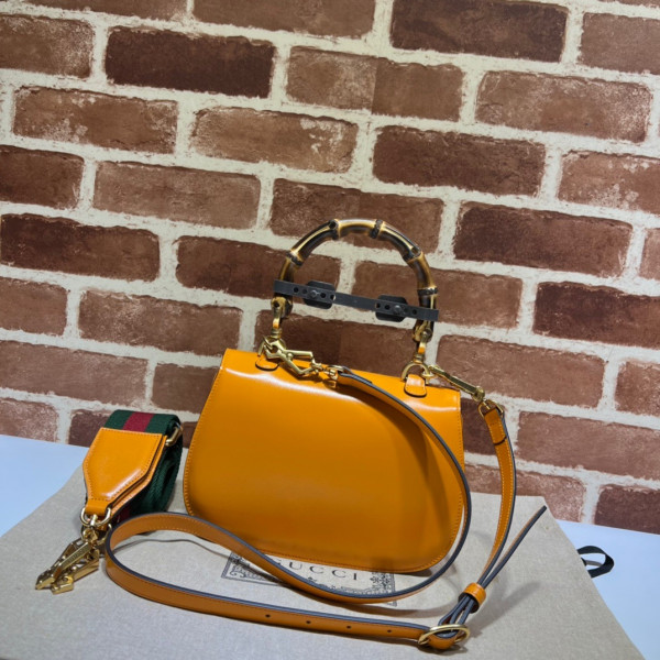 G*u*i small top handle bag with bamboo