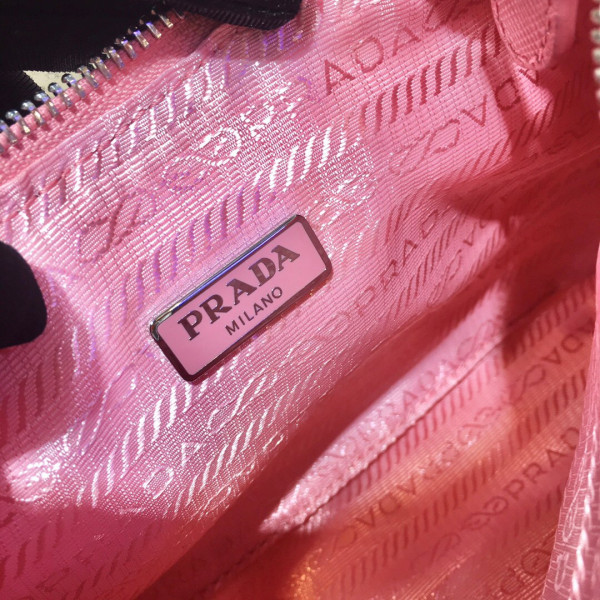 Pra*a nylon and saffiano leather mini bag