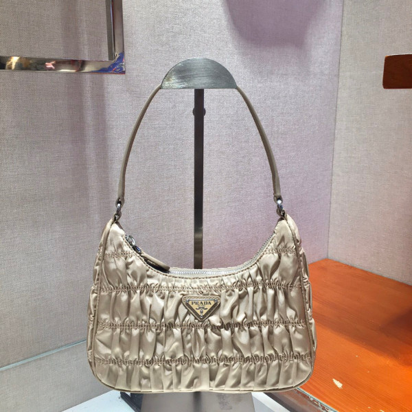 Pra*a nylon and saffiano leather mini bag