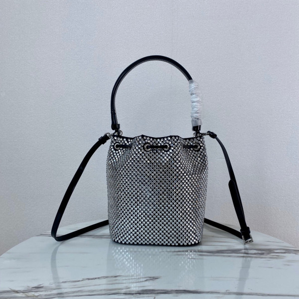 Pra*a satin mini-bag with crystals