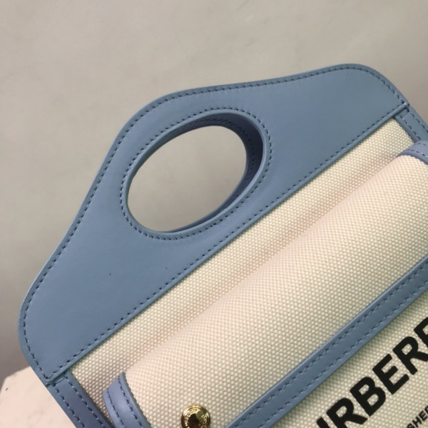 B**rry mini two-tone canvas and leather pocket bag