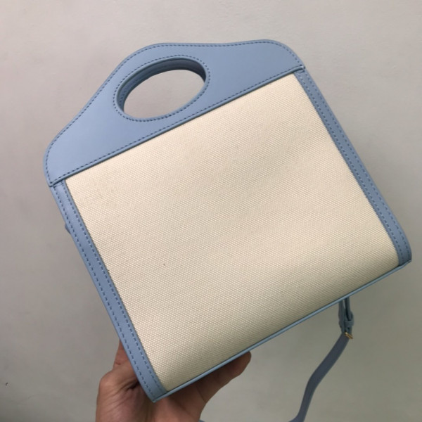 B**rry mini two-tone canvas and leather pocket bag