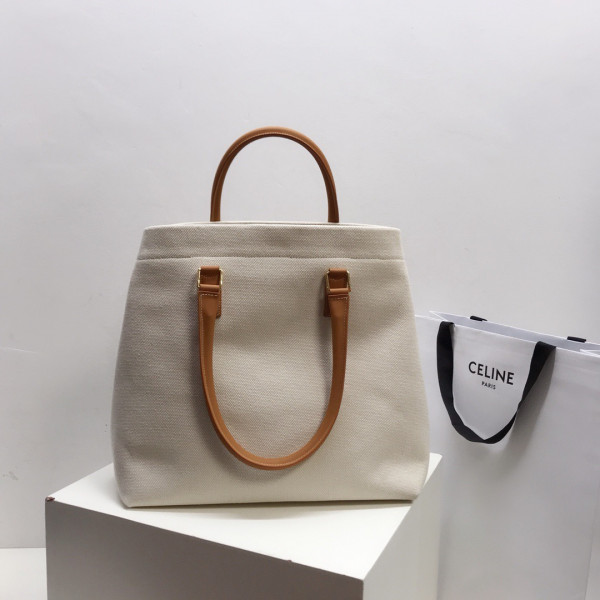 Ce**e horizontal cabas Ce**e in canvas with Ce**e print and calfskin