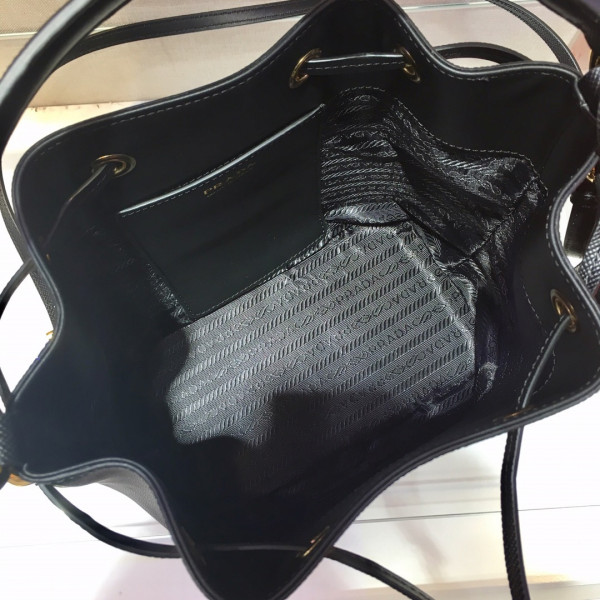 Pra*a saffiano leather bucket bag