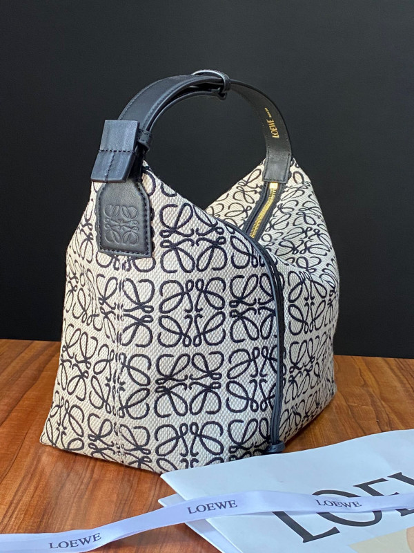 LOEWE Cubi bag in Anagram jacquard and calfskin