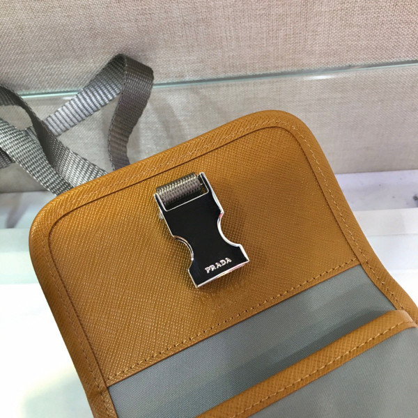 Pra*a nylon and saffiano leather smartphone case