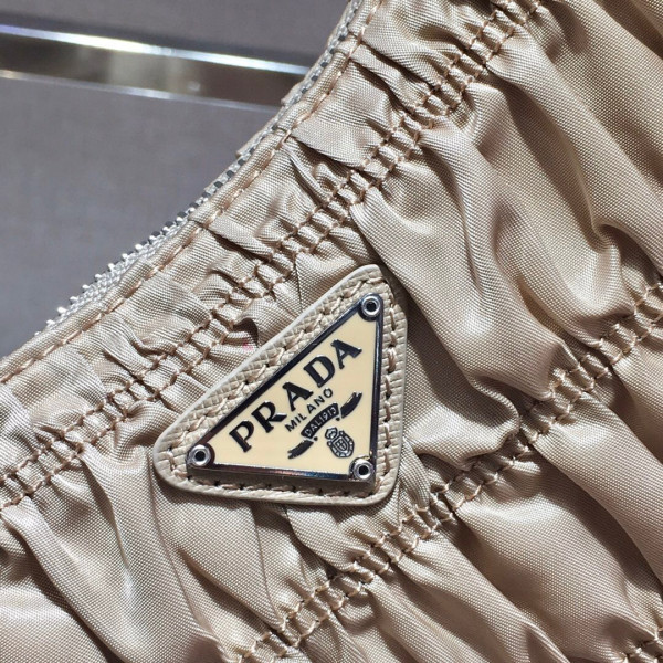 Pra*a nylon and saffiano leather mini bag