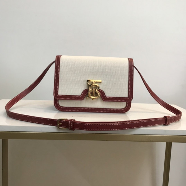 B**rry two-tone canvas and leather tb bag