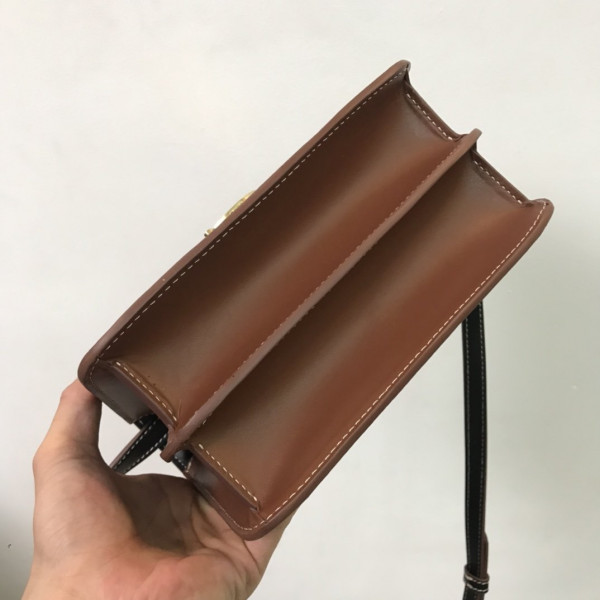 B**rry two-tone canvas and leather tb bag