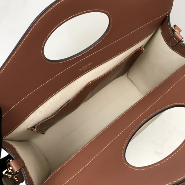 B**rry medium two-tone canvas and leather pocket tote