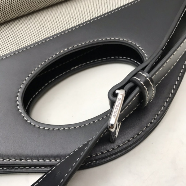 B**rry medium two-tone canvas and leather pocket tote