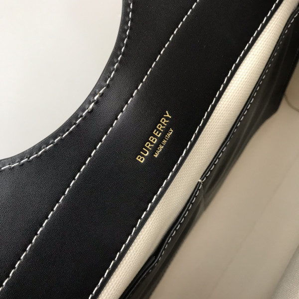 B**rry medium logo graphic canvas and leather pocket bag