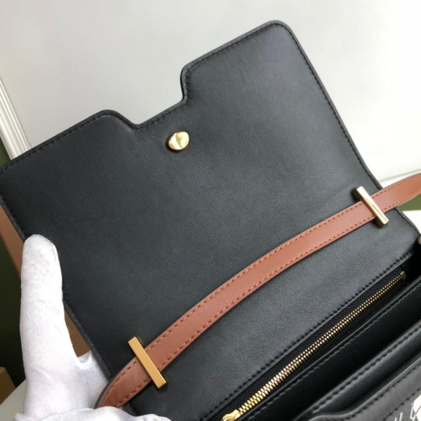 B**rry monogram stripe e-canvas note crossbody bag
