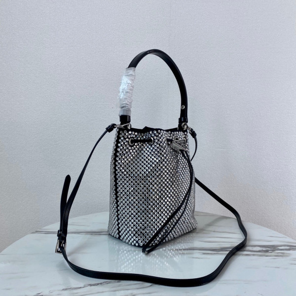 Pra*a satin mini-bag with crystals
