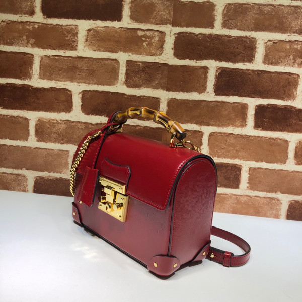 G*u*i padlock gg small bamboo shoulder bag
