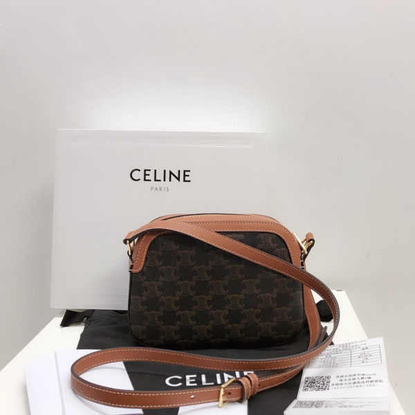 Ce**e small camera bag in triomphe canvas