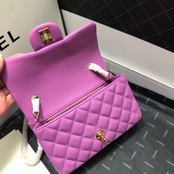 CL FLAP BAG LAMBSKIN