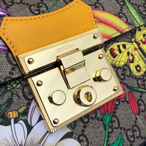 G*u*i padlock gg small bamboo shoulder bag