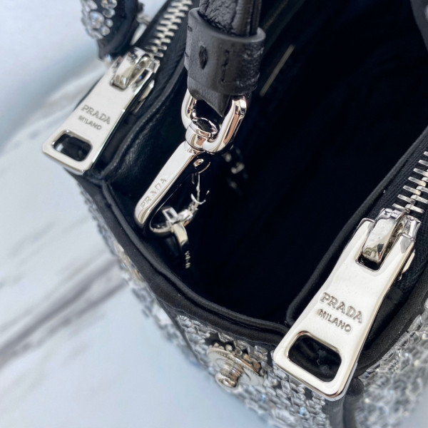 Pra*a galleria satin mini-bag with crystals