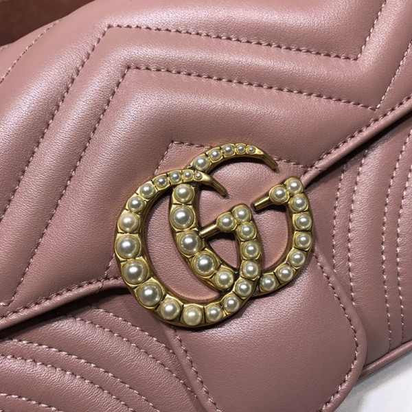 G*u*i gg marmont pearl chain belt bag