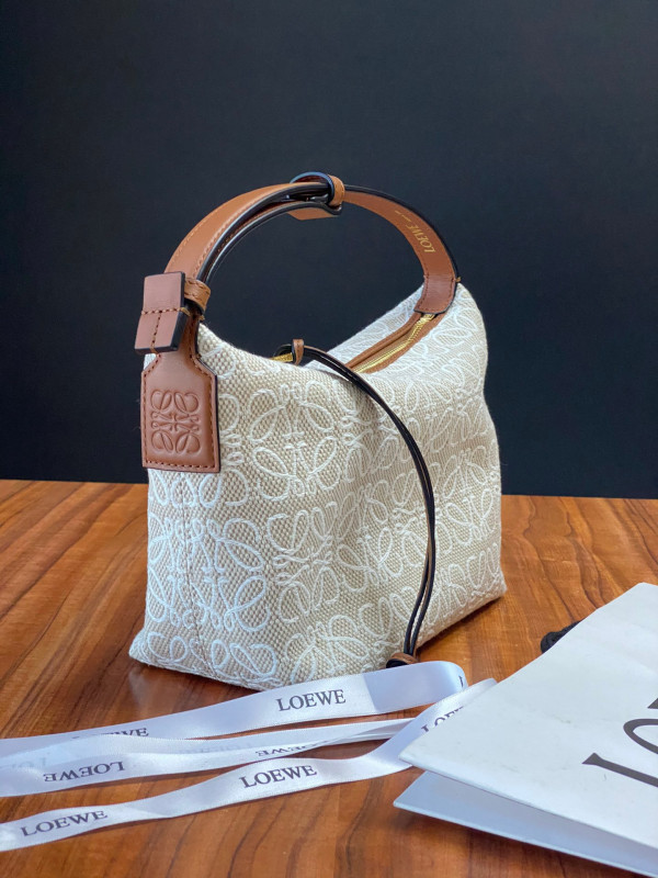 LOEWE small Cubi bag in Anagram jacquard and calfskin
