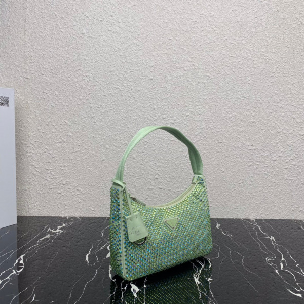 Pra*a satin mini-bag with artificial crystals