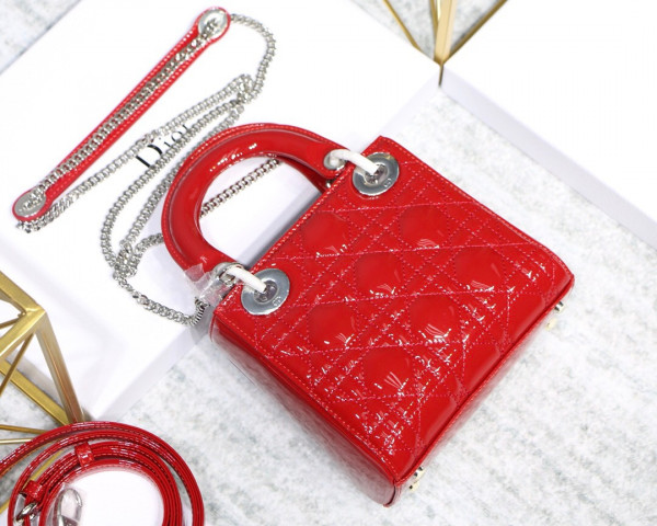 lady D*or mini with cow patent leather