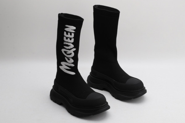 ALEXANDER MCQUEEN Graffiti Knit Tread Slick Boot