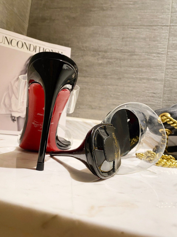 Ch**an louboutin just nothing illusion red sole sandals