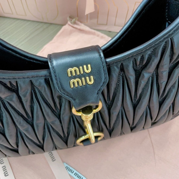 MIUMIU Matelassé nappa leather hobo bag