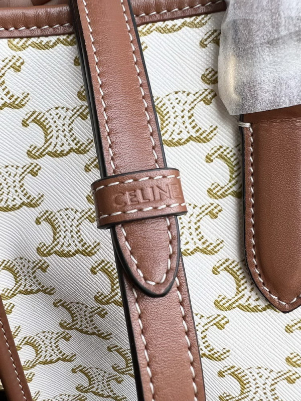 Ce**e mini horizontal cabas in triomphe canvas and calfskin