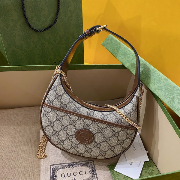 G*u*i half-moon-shaped mini bag with interlocking g