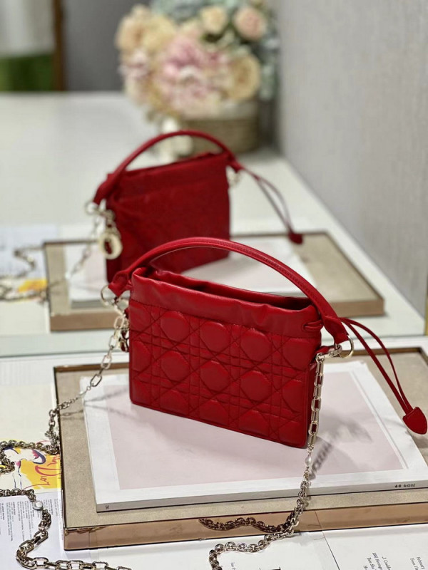 lady D*or top handle drawstring mini bag