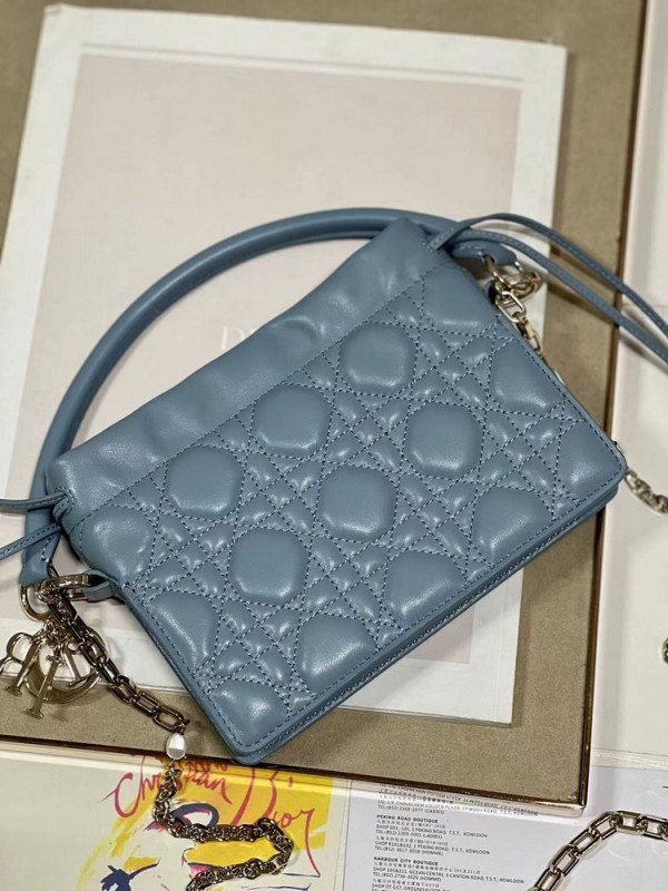 lady D*or top handle drawstring mini bag