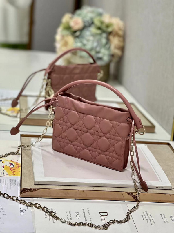 lady D*or top handle drawstring mini bag