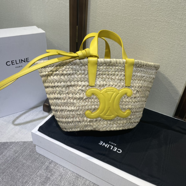 Ce**e triomphe Ce**e classic panier in palm leaves and calfskin