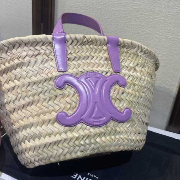 Ce**e triomphe Ce**e classic panier in palm leaves and calfskin